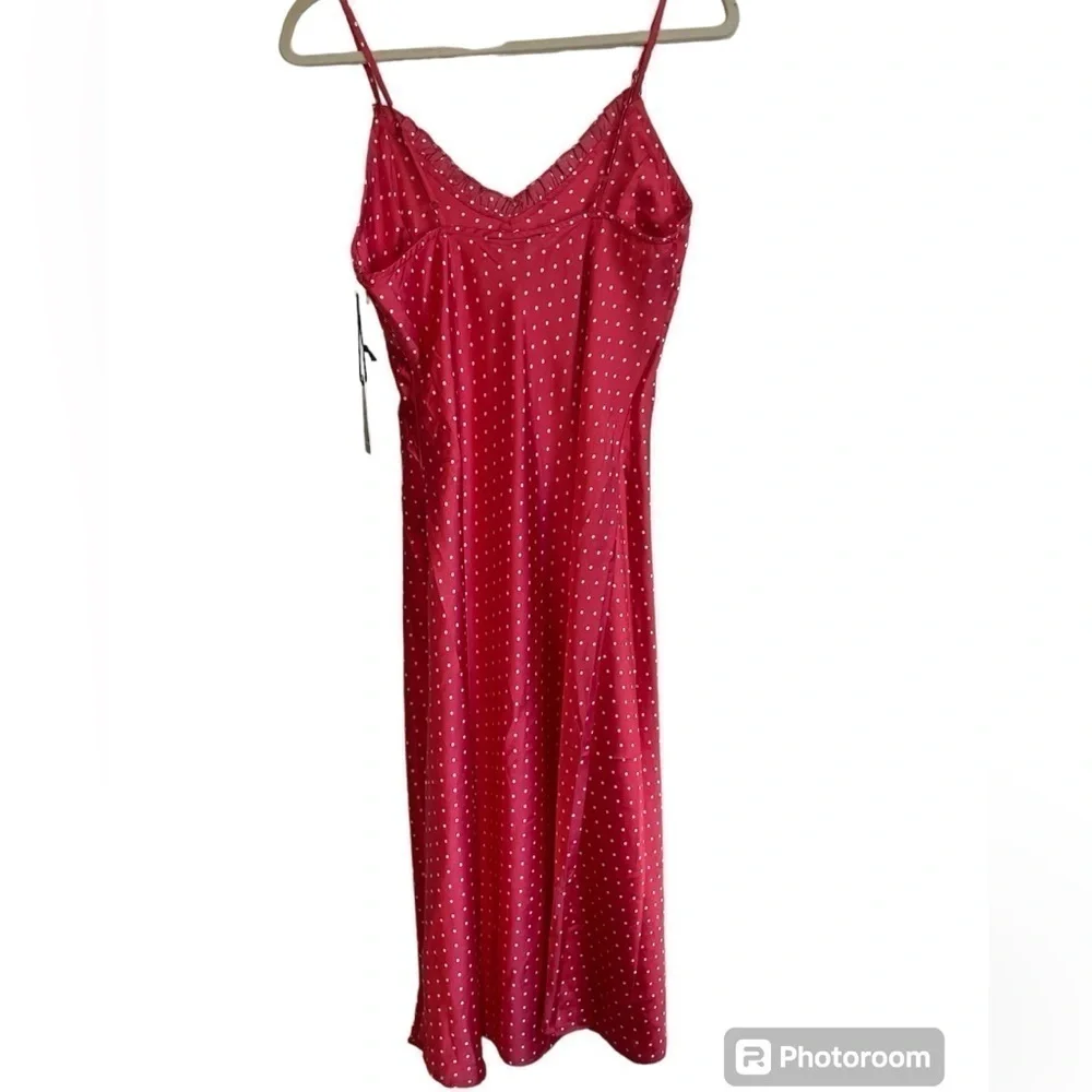 NWT Jopna Red & White Fairycore  Coquette Girl Silky Slip Dress Size Medium - Picture 3 of 11